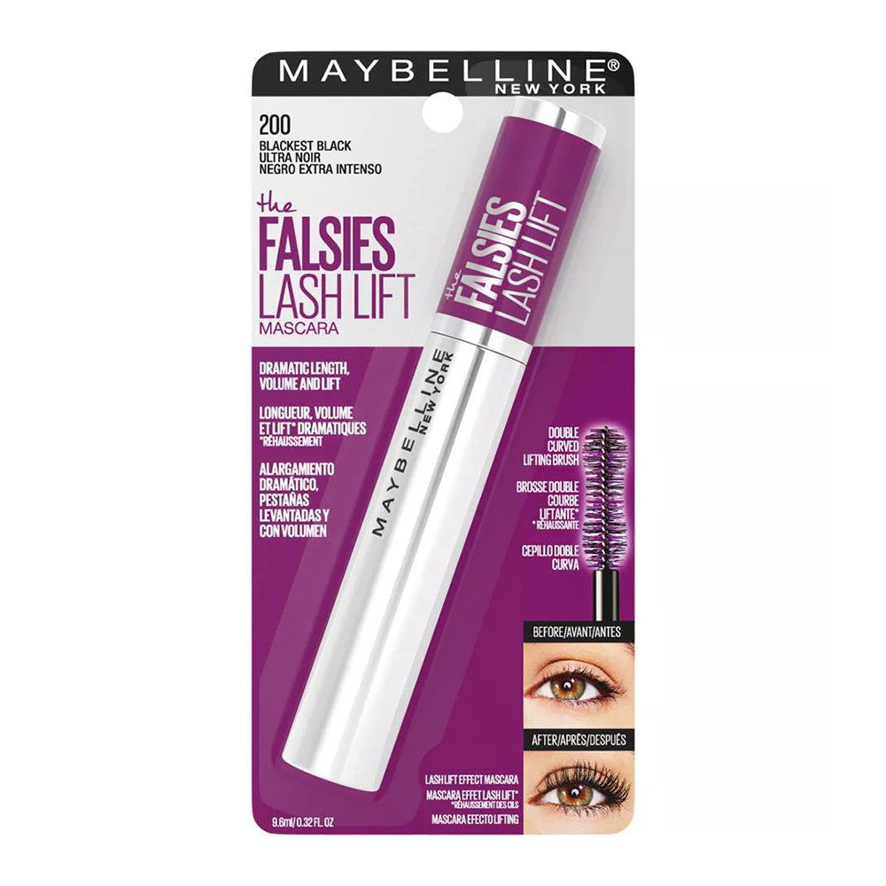 Maybelline The Falsies Lash Lift Washable Mascara, Blackest Black, 1 Ea